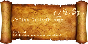 Éles Szilvánusz névjegykártya